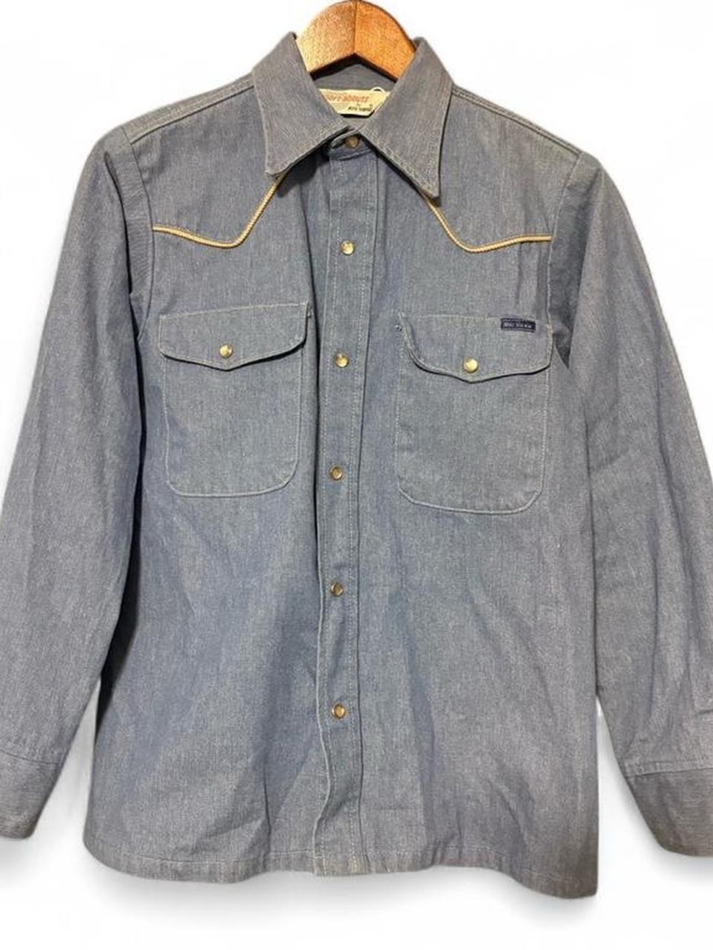 Vintage 1970s Sport-Abouts Big Yank blue button down, pearl snap size S / M